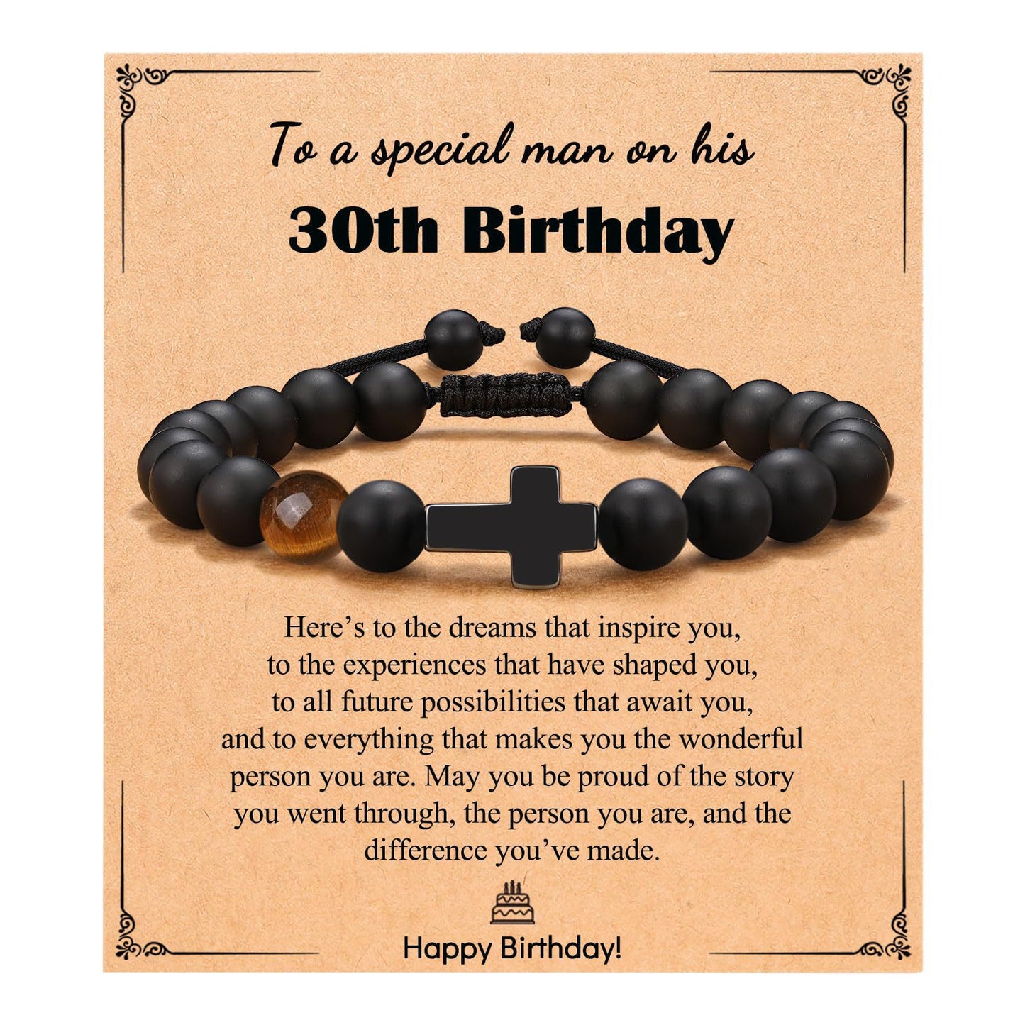 Minimalist Matte Tiger Eye Obsidian Geometric Round Beaded Bracelet for Men