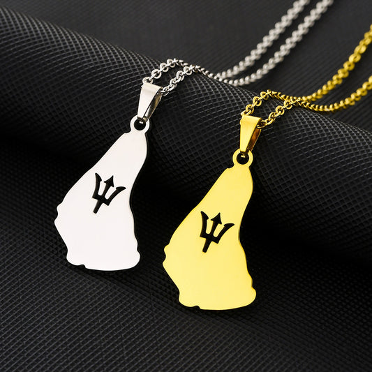 Collar Pendiente de Acero Inoxidable con Acabado Chapado de Estilo Étnico Geométrico para Mujer, Joyería Minimalista de Cadena O en Capas