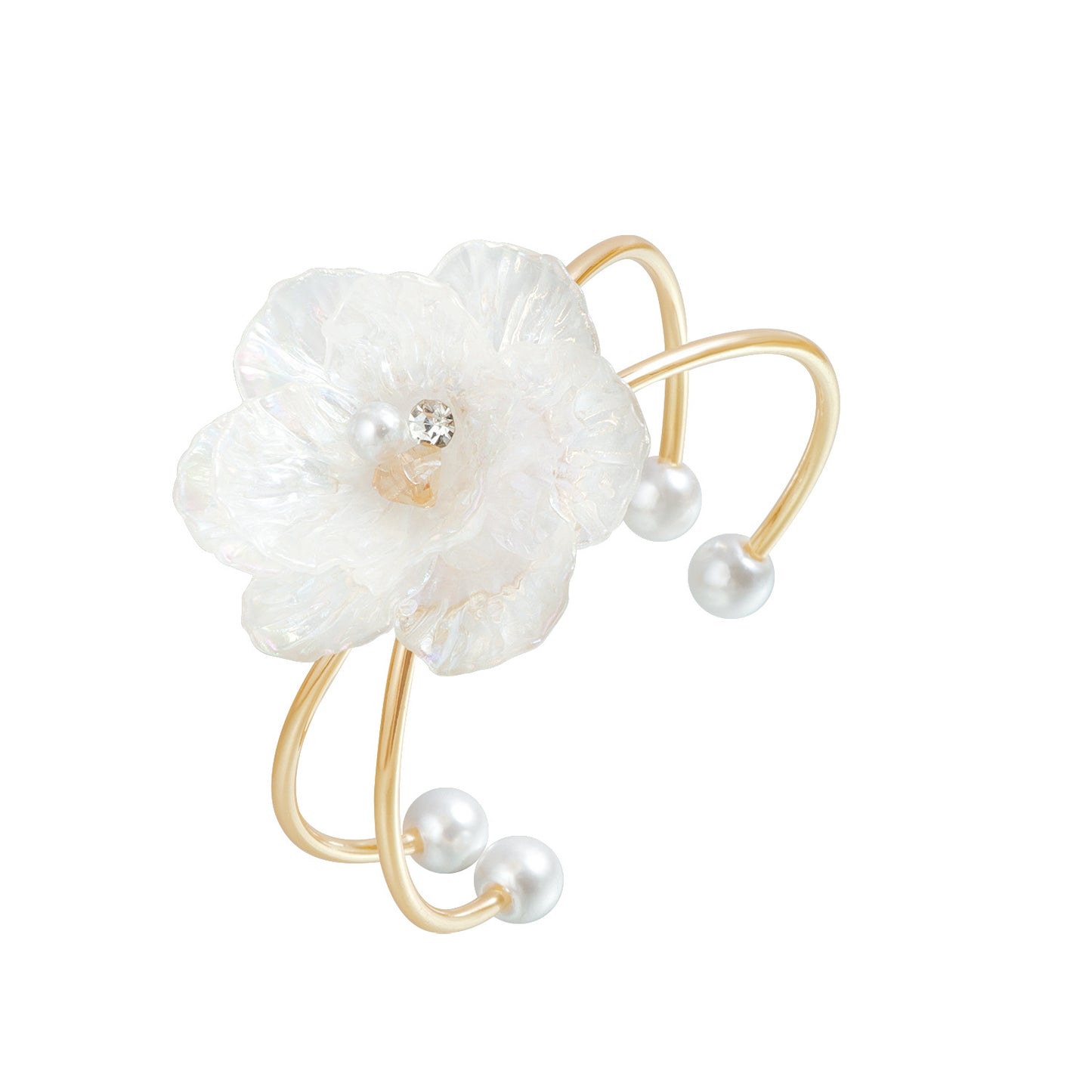 Gargantilla de aleación a la moda ligera con diseño de flores en 3D y forma festoneada, acabado galvanizado para mujer