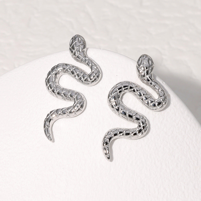 Pendientes minimalistas de titanio y acero para mujer, con formas geométricas de corazón y flores, de acero inoxidable galvanizado en tono frío, joyas de moda para la oreja