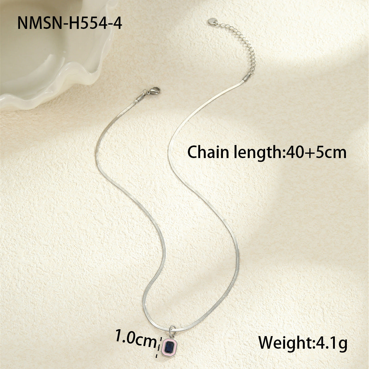 Collana minimalistica geometrica in acciaio inossidabile con intarsio di zirconi colorati per donna, catena clavicola galvanizzata