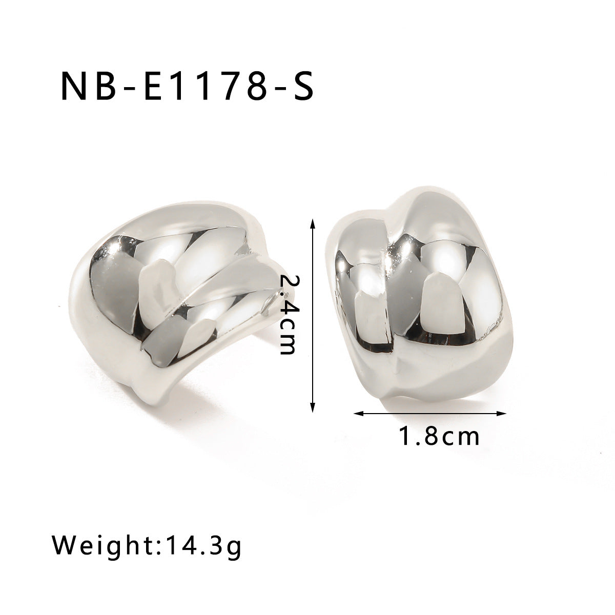 Orecchini a cerchio a C minimalisti geometrici in acciaio inossidabile con placcatura sottovuoto in oro 18 carati da donna