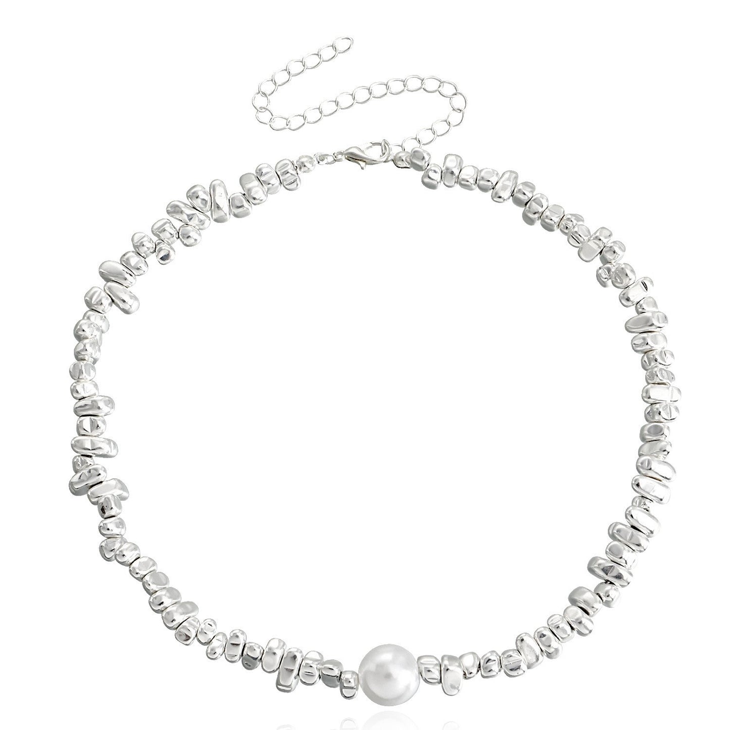 Minimalist Geometric Pendant Necklace for Women Alloy Chain with Plated Finish Heart Accent