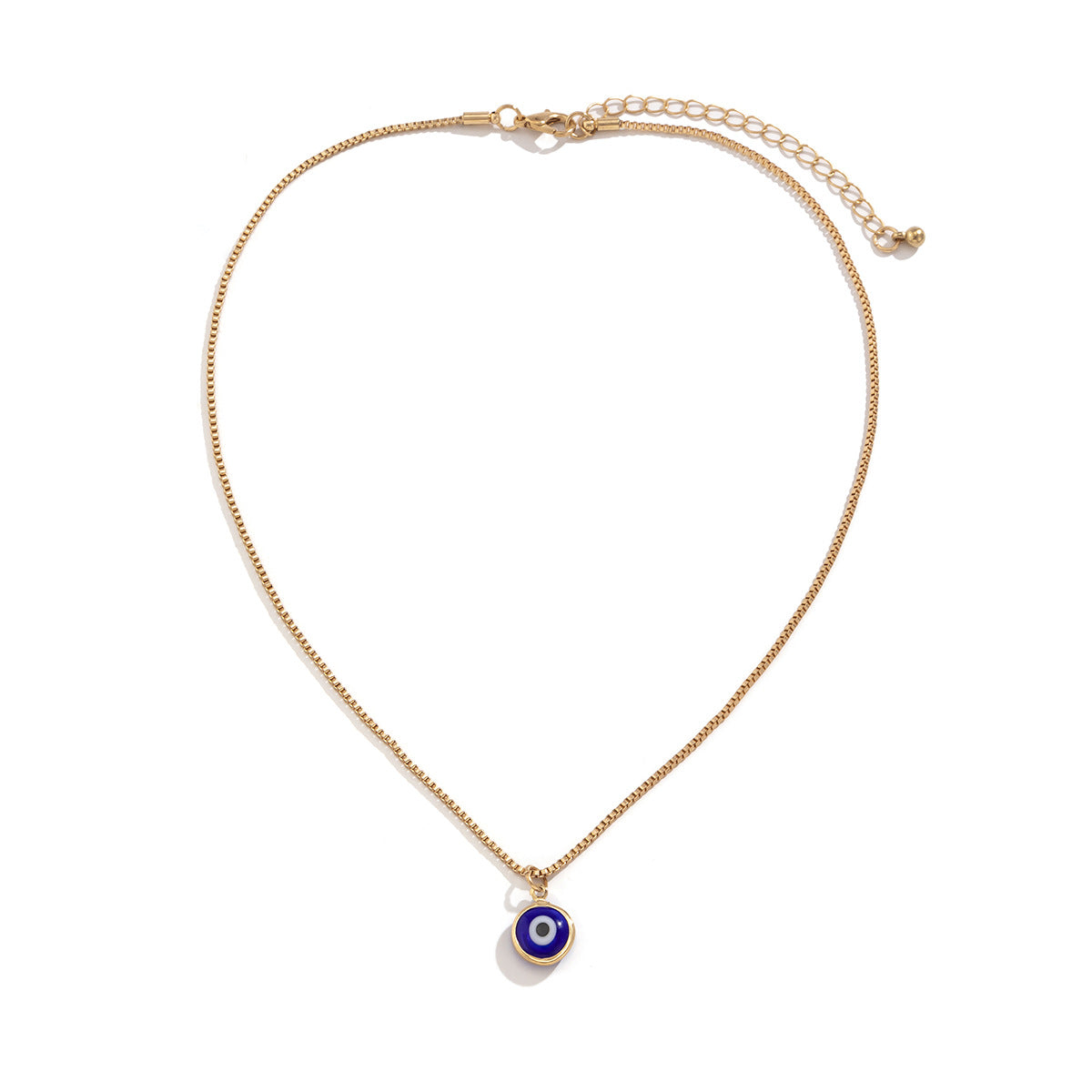 Sweet and Cool Style Geometric Eye Pendant Necklace in Metal with Plated Finish and Box Chain for Women