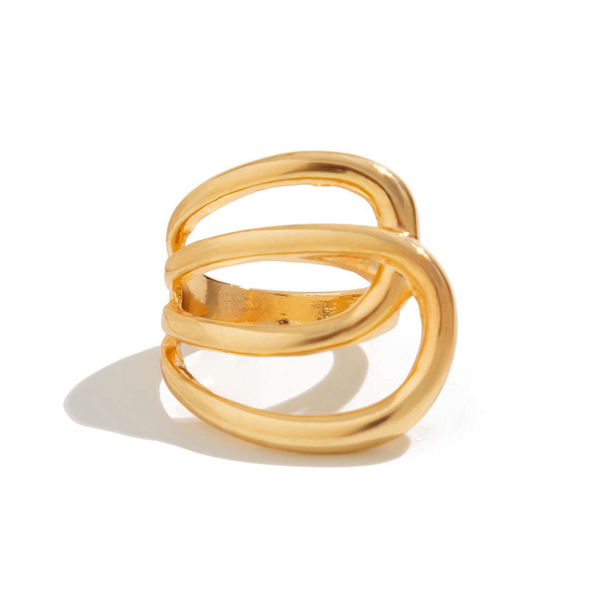 Luxury Minimalist Geometric Oval Plated Zinc Alloy Wide Cuff Bracelet
