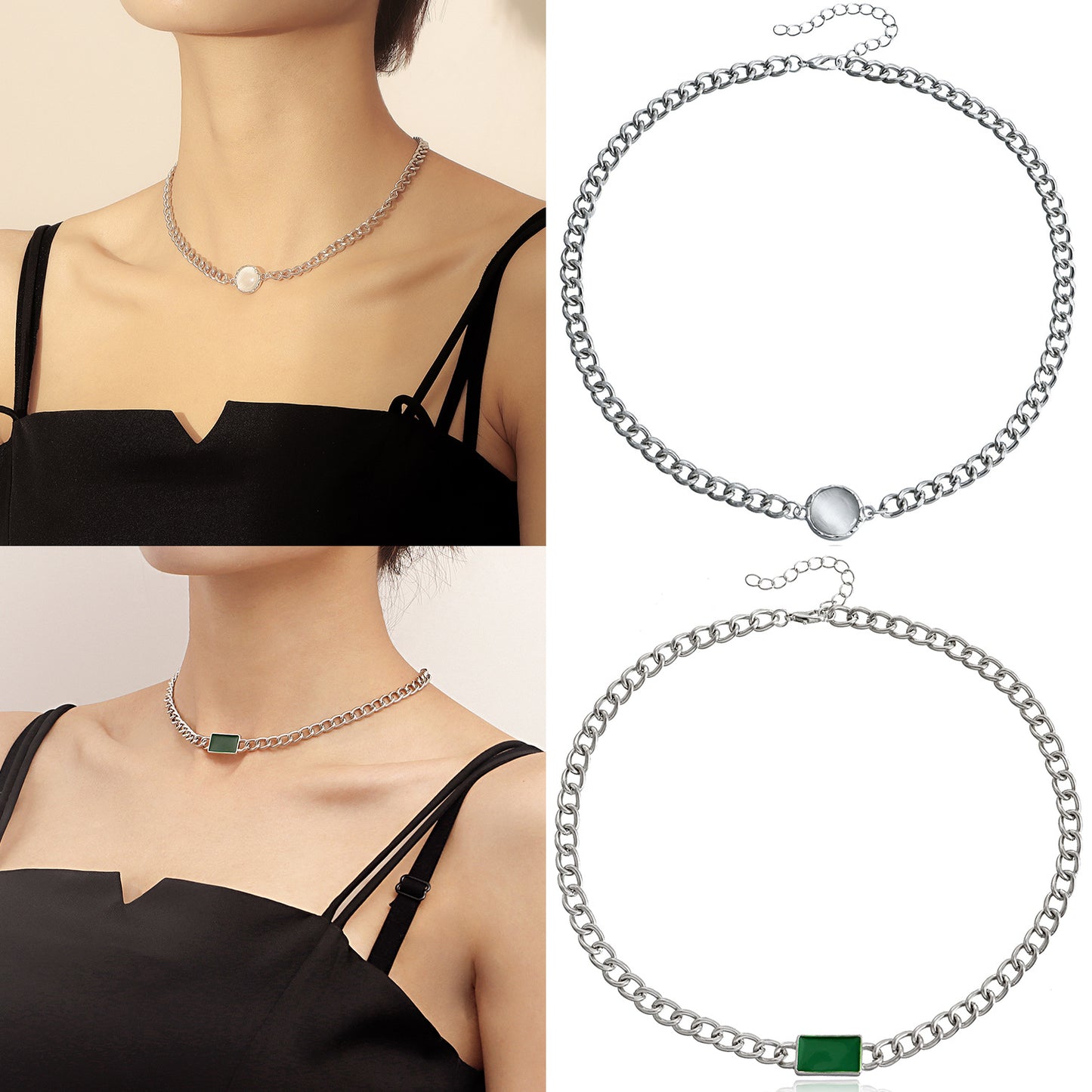 Minimalist Geometric Alloy Choker Necklace for Women with Plated Finish