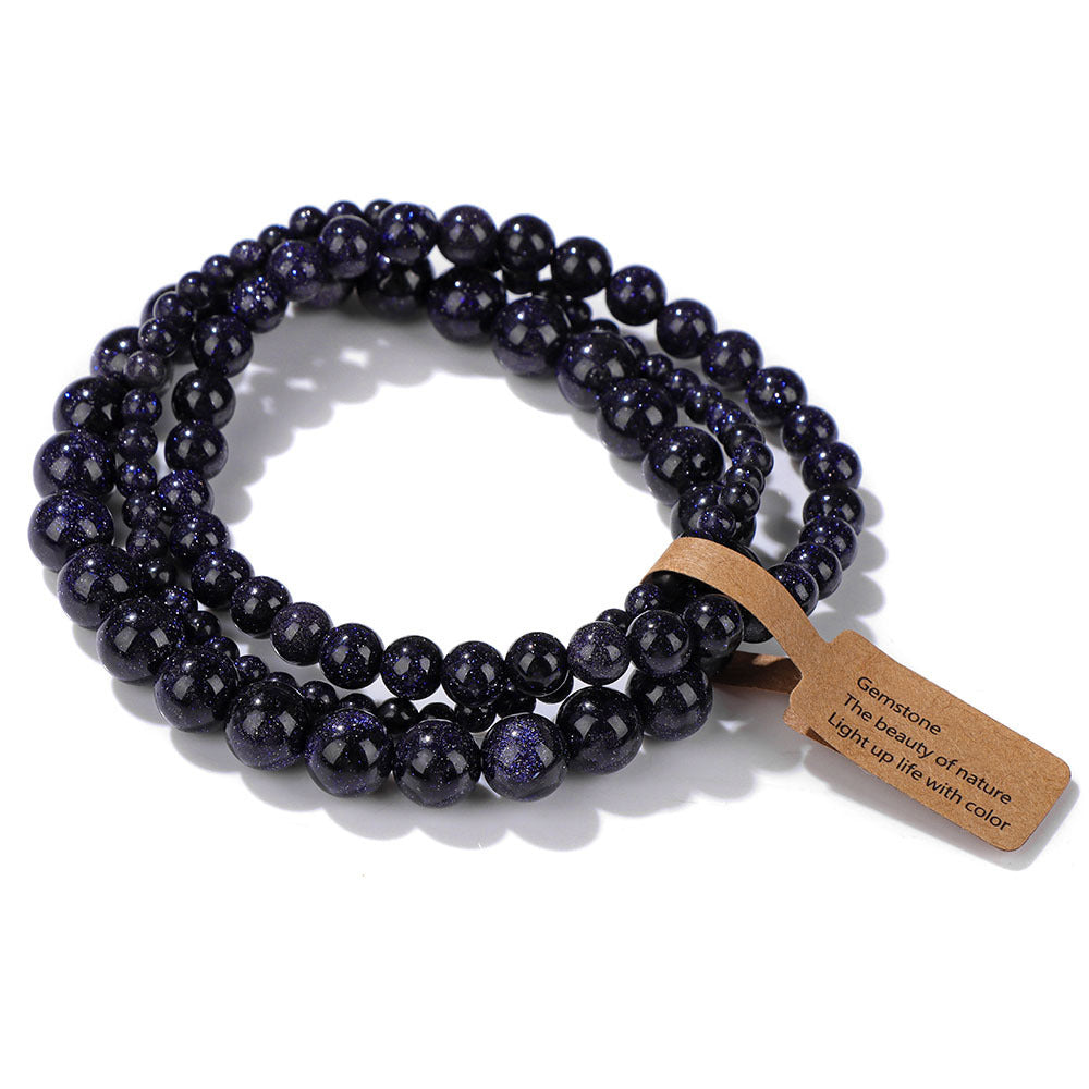 Vintage Minimalist Geometric Stone Beaded Stretch Bracelet Set Unisex Jewelry