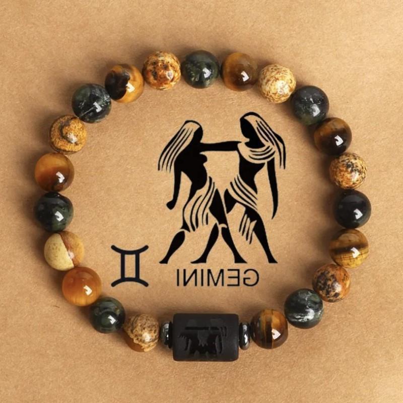 Casual Geometric Natural Stone Beaded Bracelet Crystal Handmade Unisex Jewelry