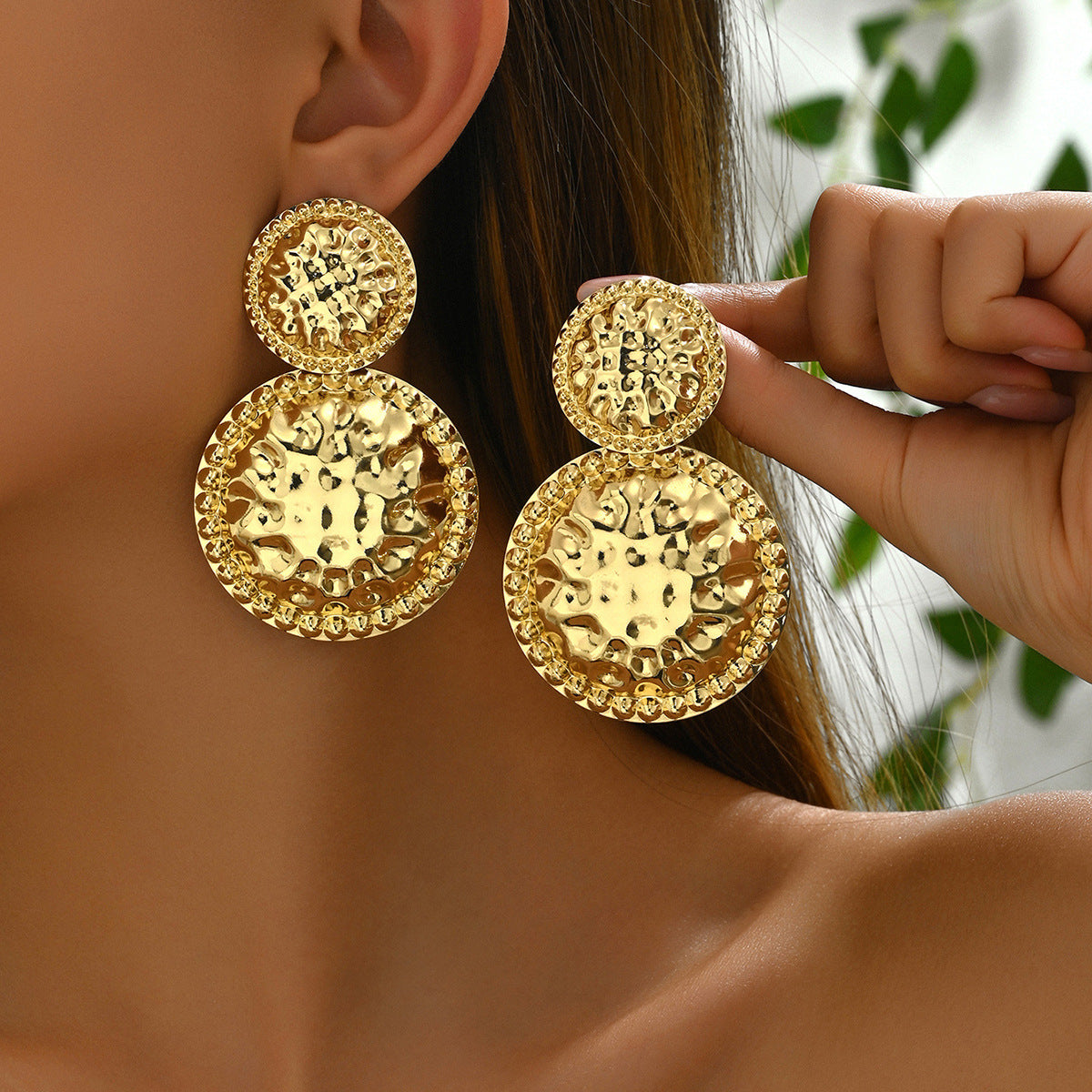 Pendientes minimalistas con lazo, incrustaciones en forma de corazón y flecos colgantes para mujer, de aleación de zinc y acero inoxidable electrochapado.
