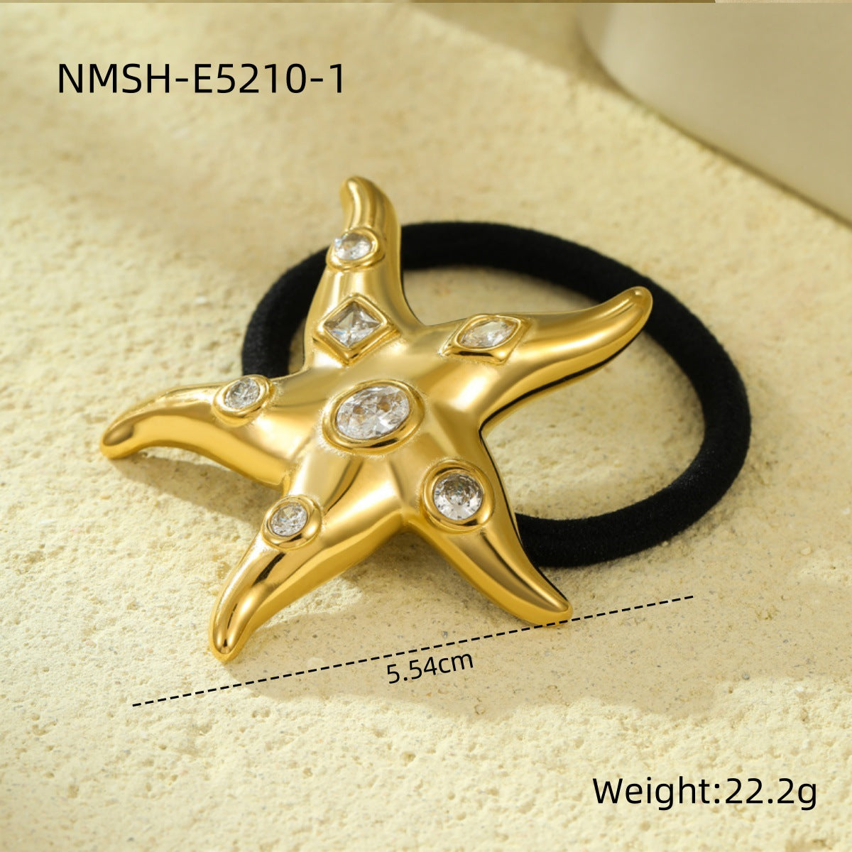 Minimalist Shell and Star-Shaped Titanium Steel Hair Ring with 18K Gold Plating for Women