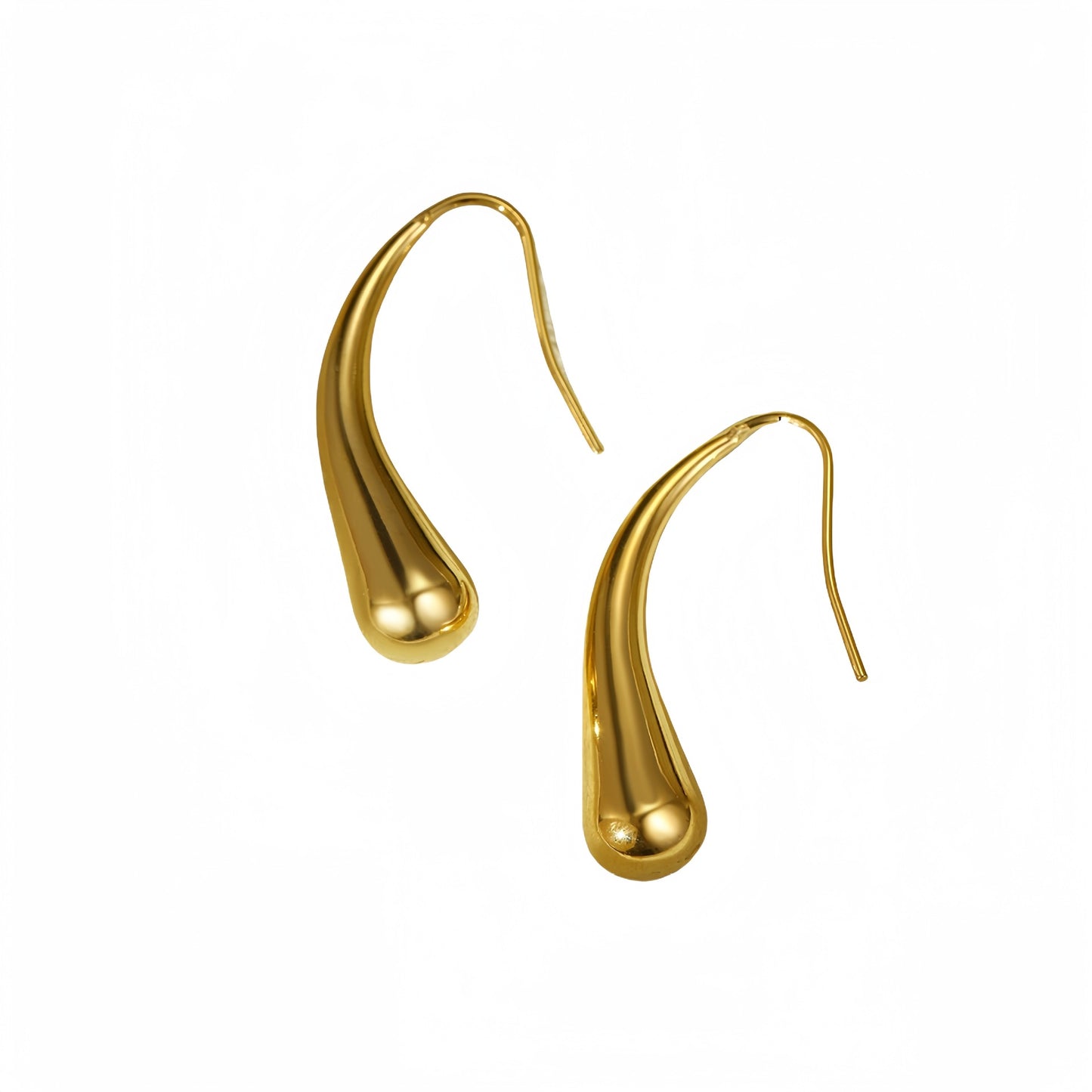 Juego de pendientes y pulsera de acero titanio con chapado en oro de 18K con forma de C de estilo vintage para mujer