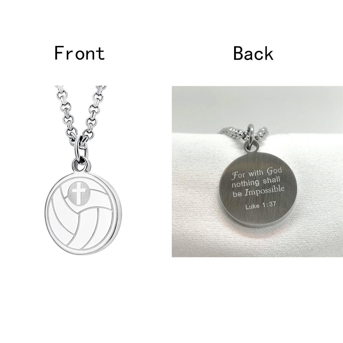 Collana girocollo da donna con ciondolo rotondo geometrico minimalista in acciaio al titanio con finitura lucida e catena a O