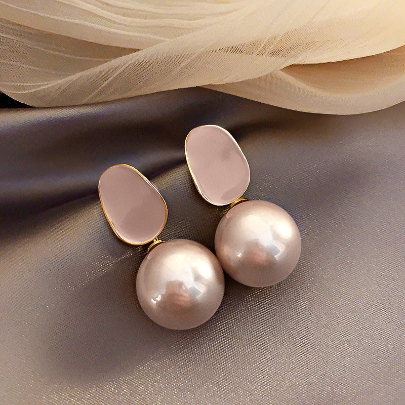 Minimalist Geometric Drop Earrings with Zircon and Pearl Accents in Gold-Plated Copper and 925 Sterling Silver Posts