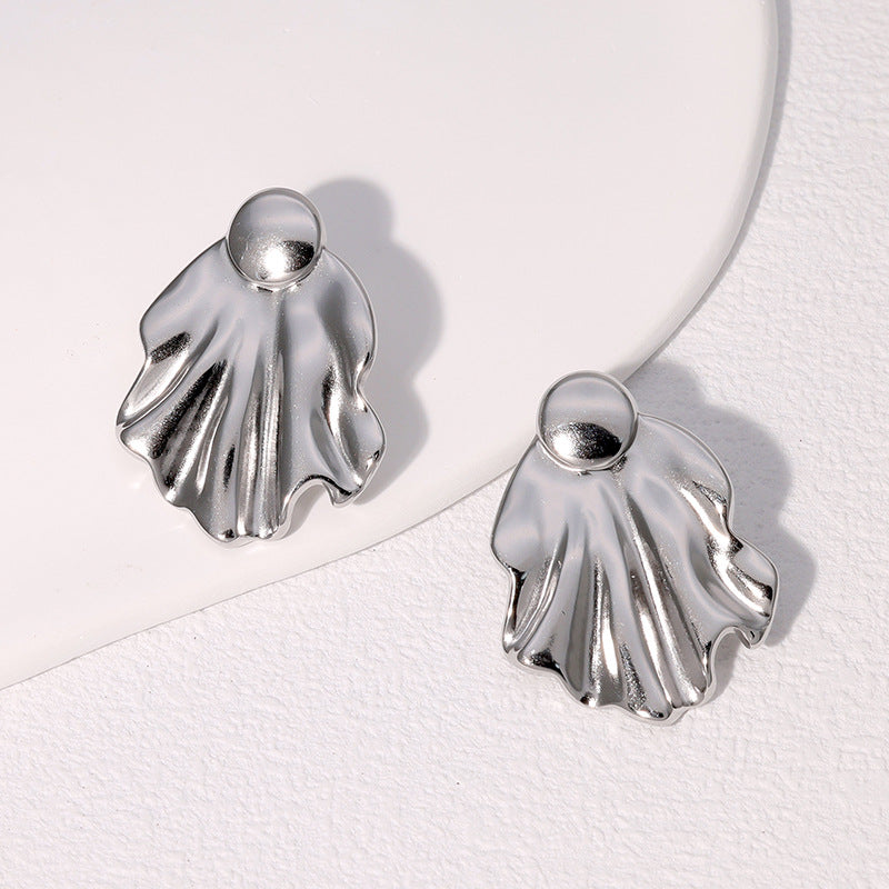 Minimalist Stainless Steel Earrings with Plated Finish for Women Retro Chic Fashion Ear Studs