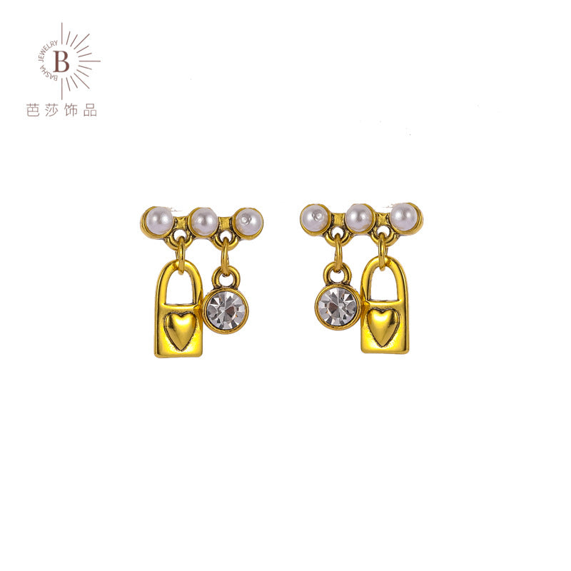 Pendientes de Aleación con Forma de Corazón, Estilo Minimalista y Elegante, con Acabado Galvanizado para Mujer