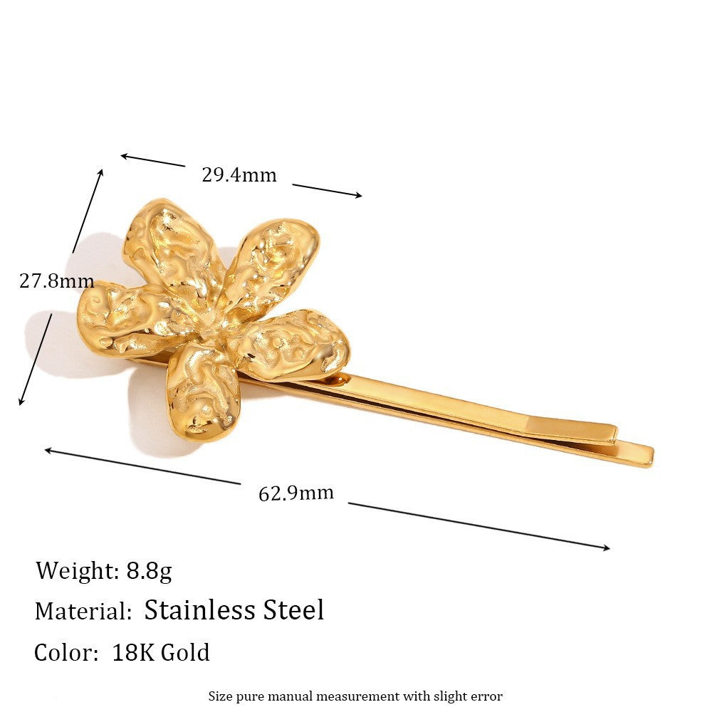Vintage Floral Ring in Stainless Steel with 18K Gold Plating for Women