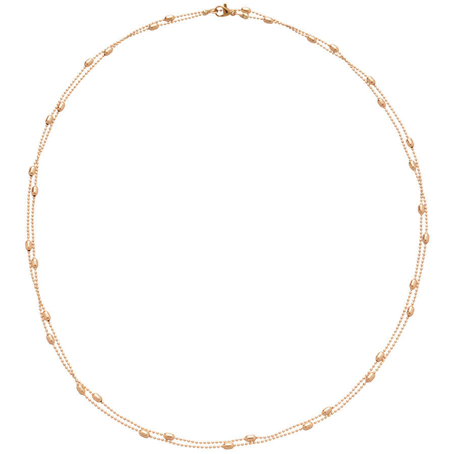 Collana a strati geometrica minimalista in metallo con perline per donna, con finitura galvanizzata