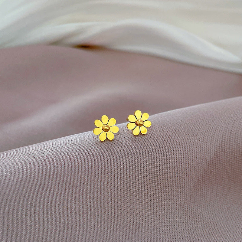 Minimalist Geometric Titanium Steel Ear Studs for Women