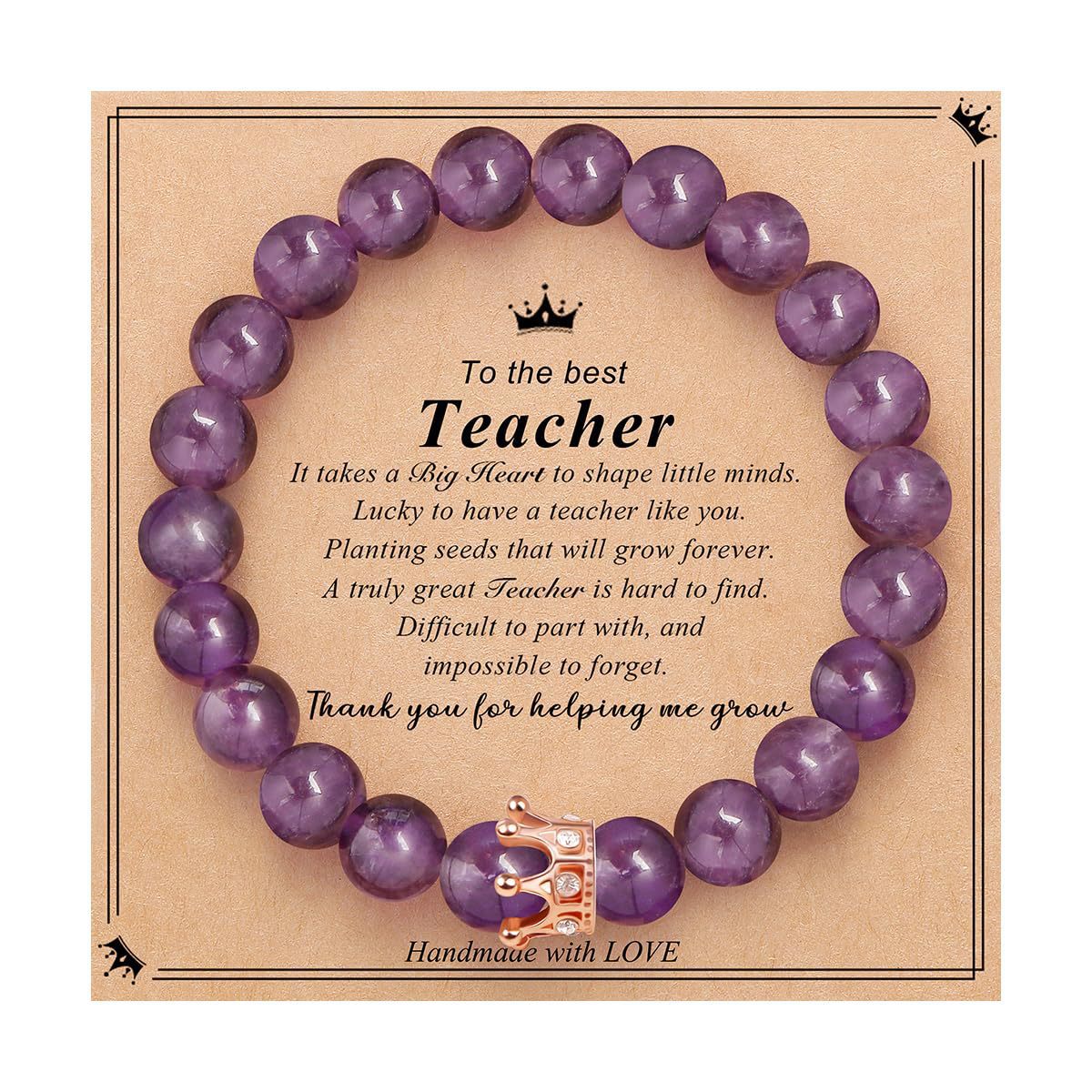 Elegant Crown Brass Bracelet with Natural Agate and Rhodochrosite Beads
