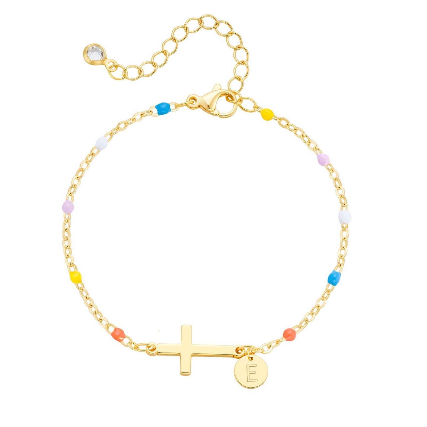 Minimalist Drip Oil Letter Cross Bracelet for Women