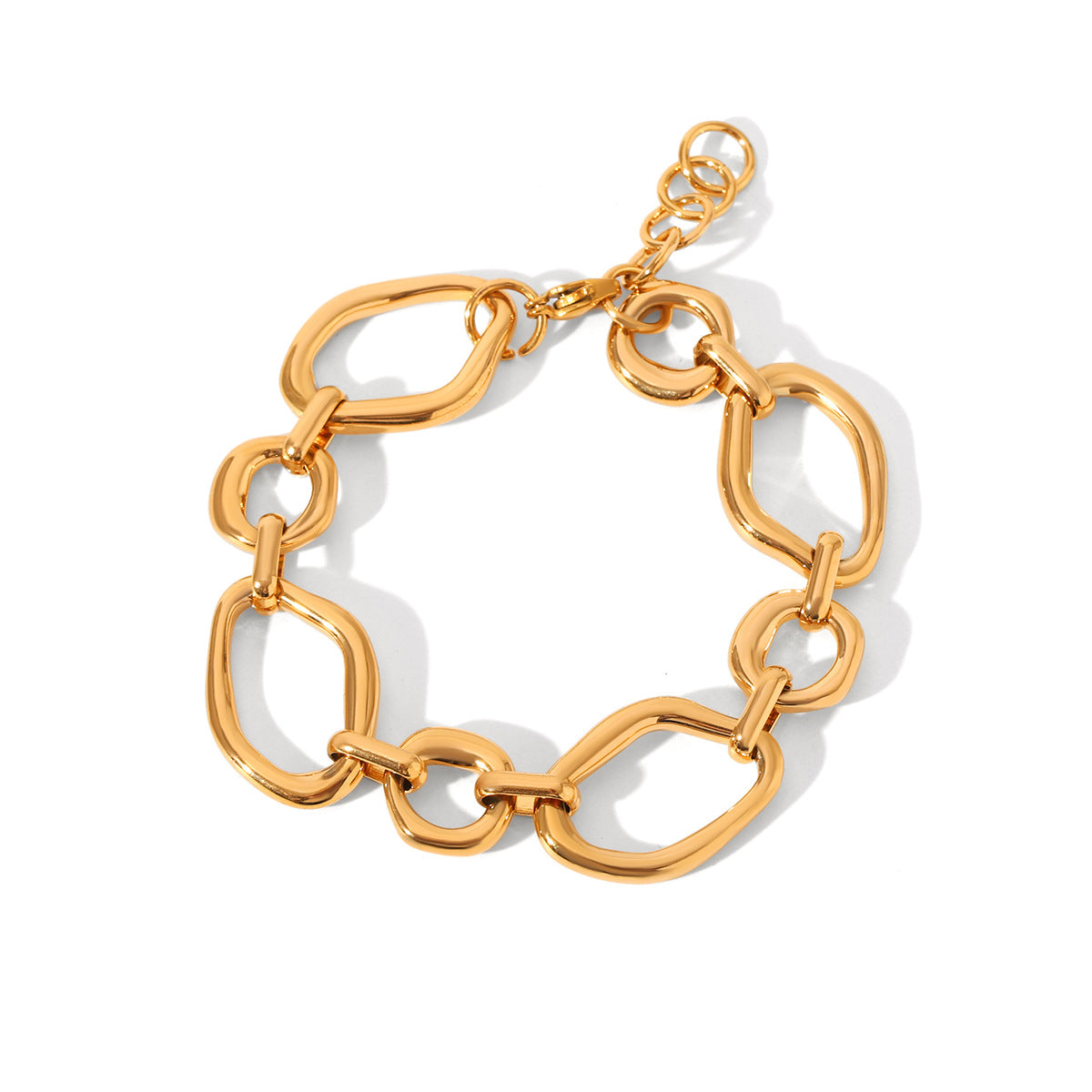 Bracciale da donna minimalista irregolare geometrico in acciaio inossidabile con finitura placcata gioielleria di lusso