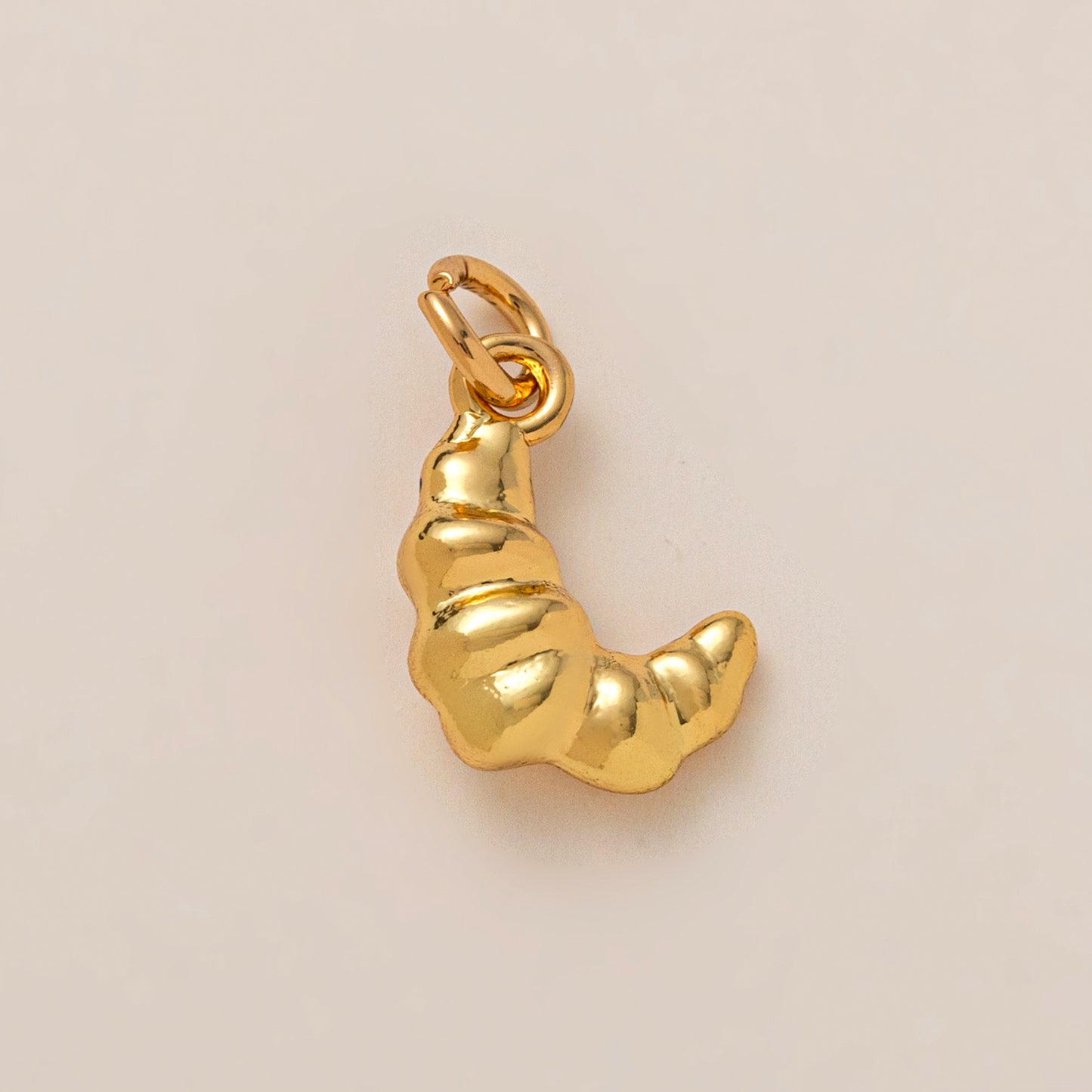 Vintage 18K Gold Plated Brass Heart Moon Charm Bar