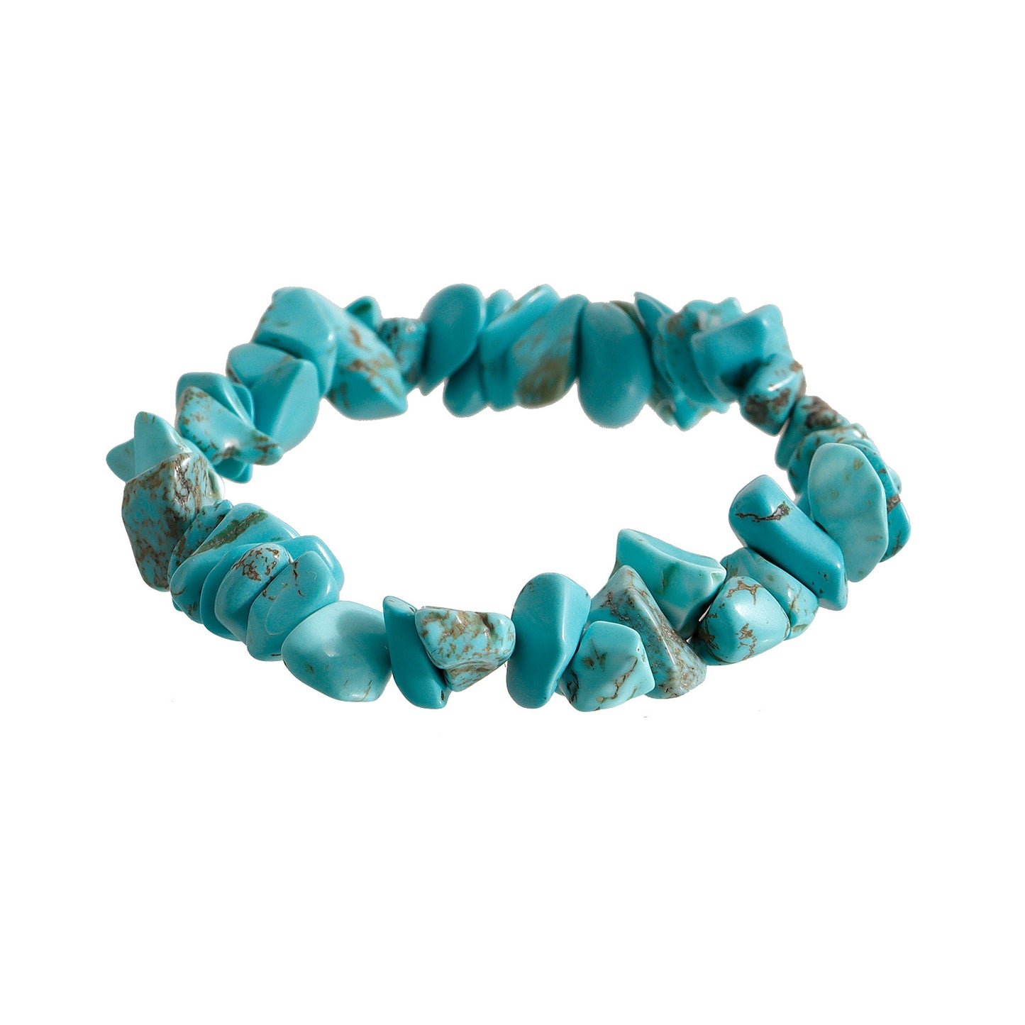 Bohemian Geometric Natural Turquoise Stretch Bracelet for Women