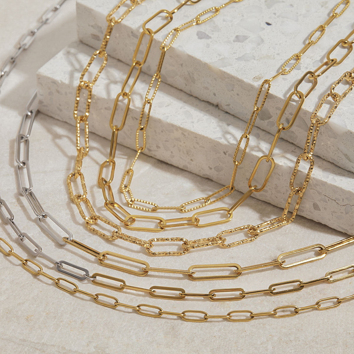 Geometric Stainless Steel Plated Necklace with Titanium Steel Pendant for Women