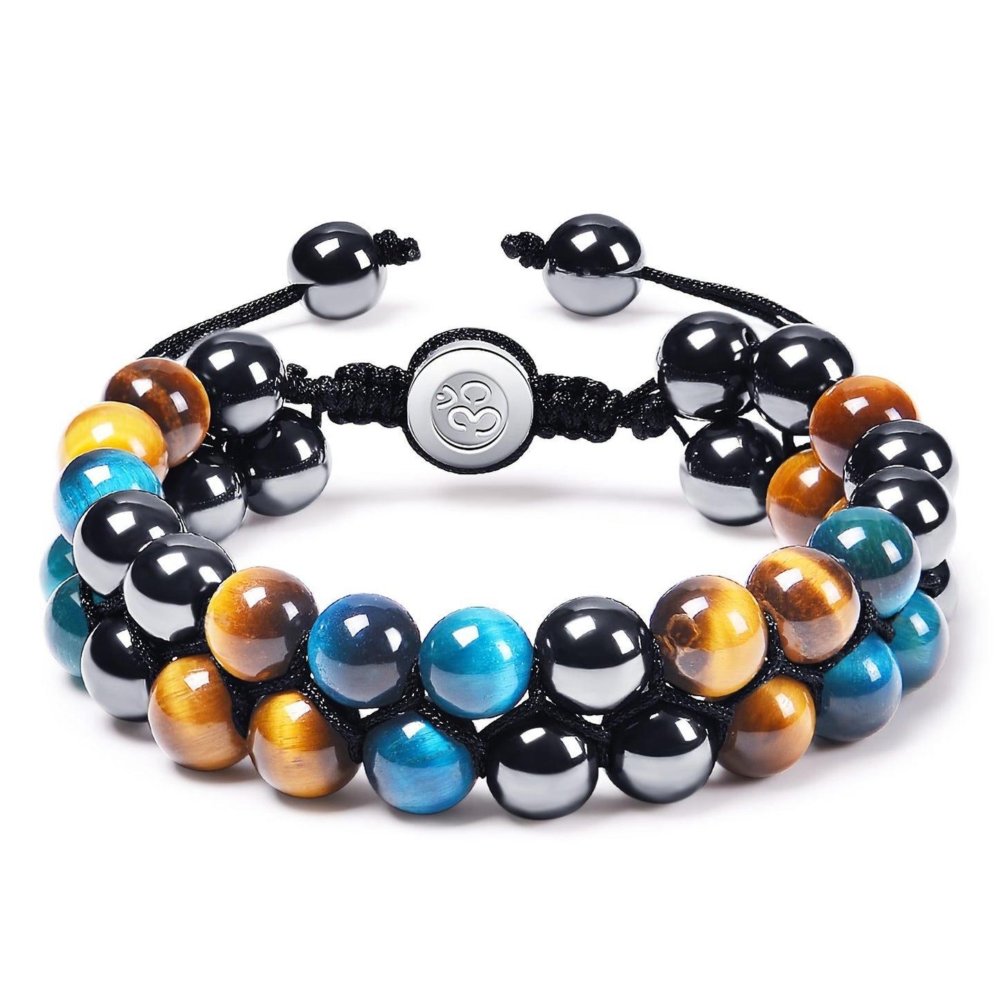 Unisex Animal Charm Alloy Bracelet with Natural Turquoise Agate and Crystal Stones