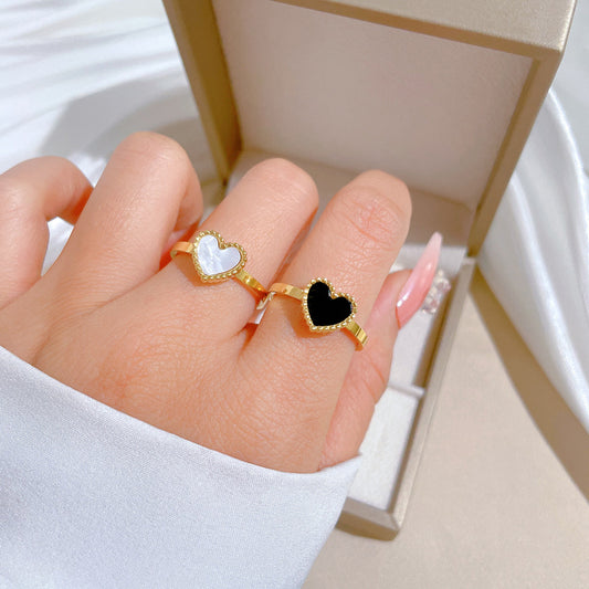 Minimalist Titanium Steel Heart Ring for Unisex
