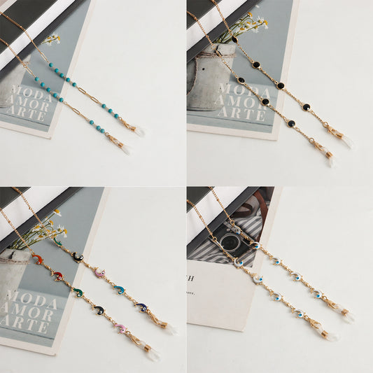 Minimalist Geometric Dolphin Metal Glasses Chain Mask Lanyard