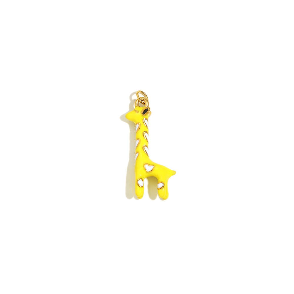18K Gold Plated Drip Oil Animal Shape Stainless Steel Charm Bar