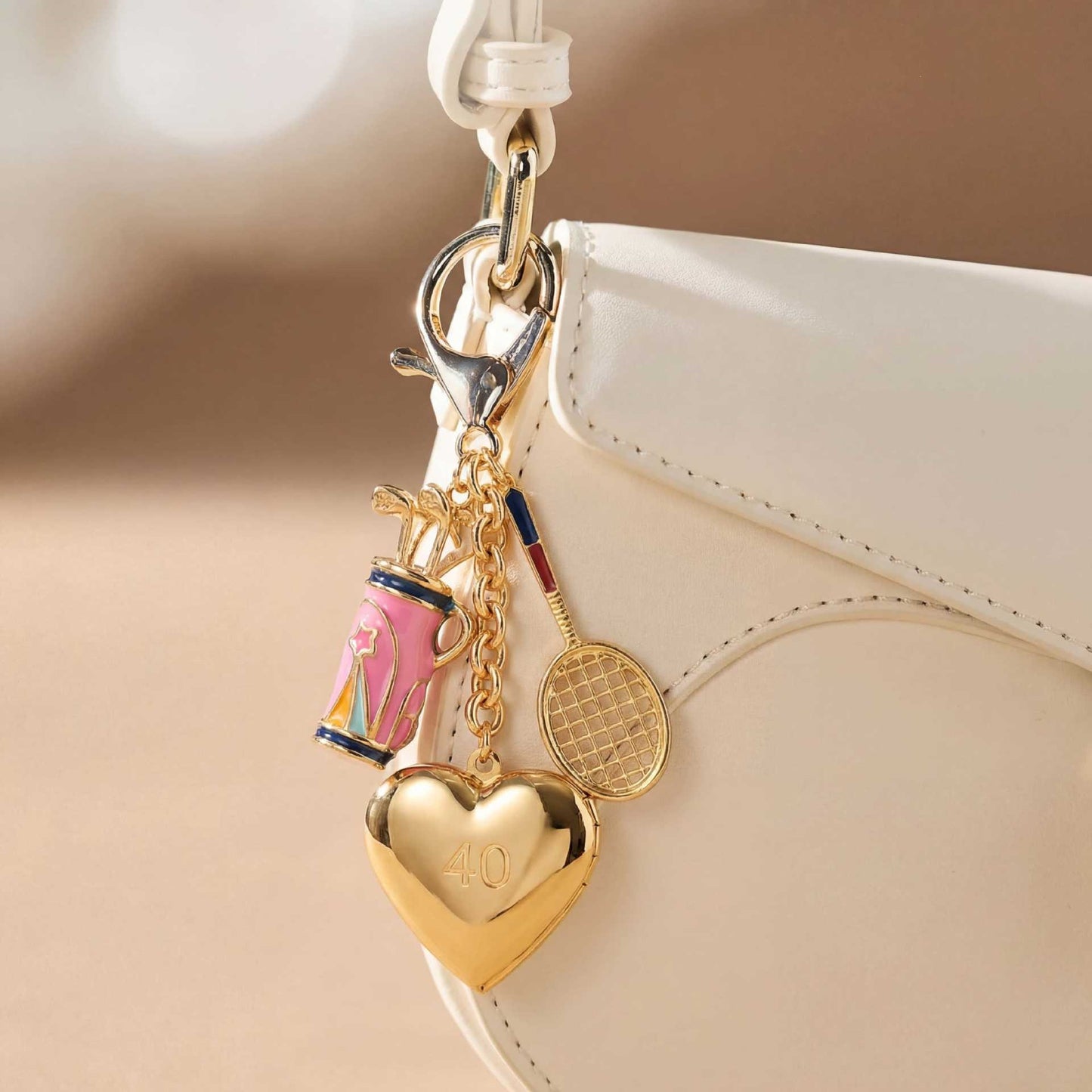 Minimalist Heart Teardrop Alloy Plated Charm Bar for Bag Decoration