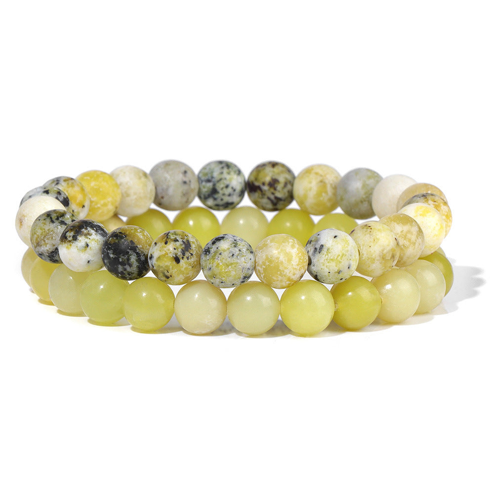 Vintage Business Geometric Natural Gemstone Beaded Bracelet Set for Unisex