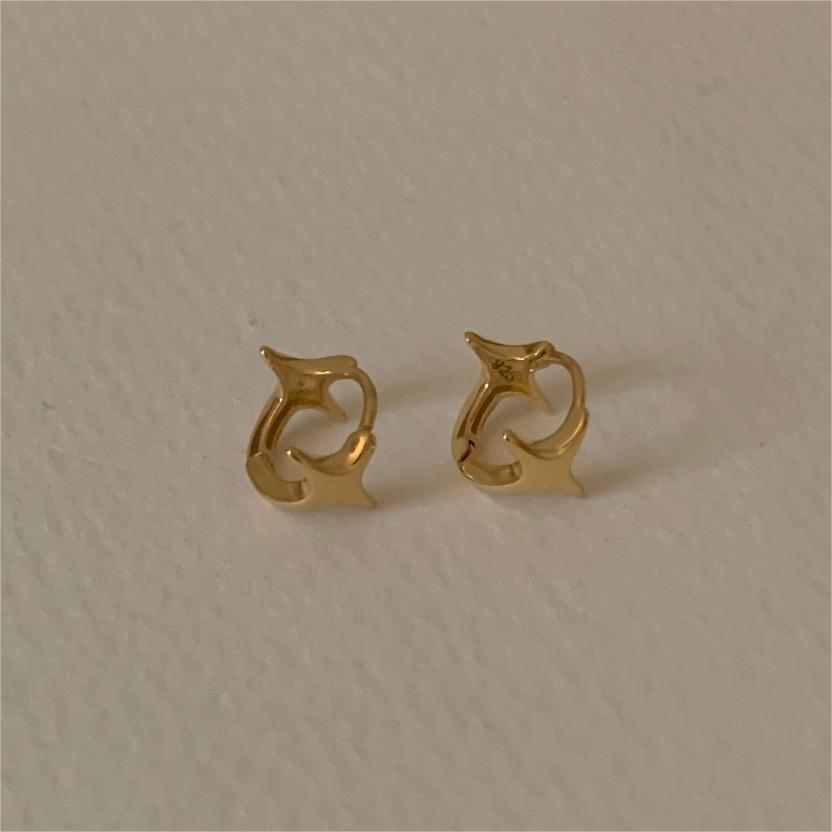 Pendientes de Plata de Ley 925 con Diseño de Estrella Minimalista y Baño de Oro/Plata
