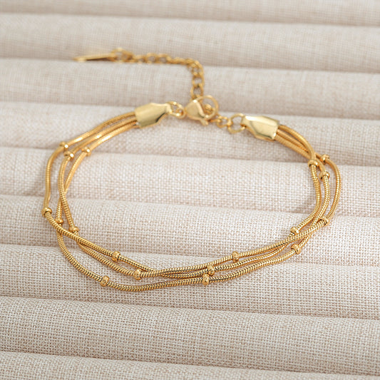 Pulsera de lujo geométrica de acero inoxidable con baño de oro para mujer