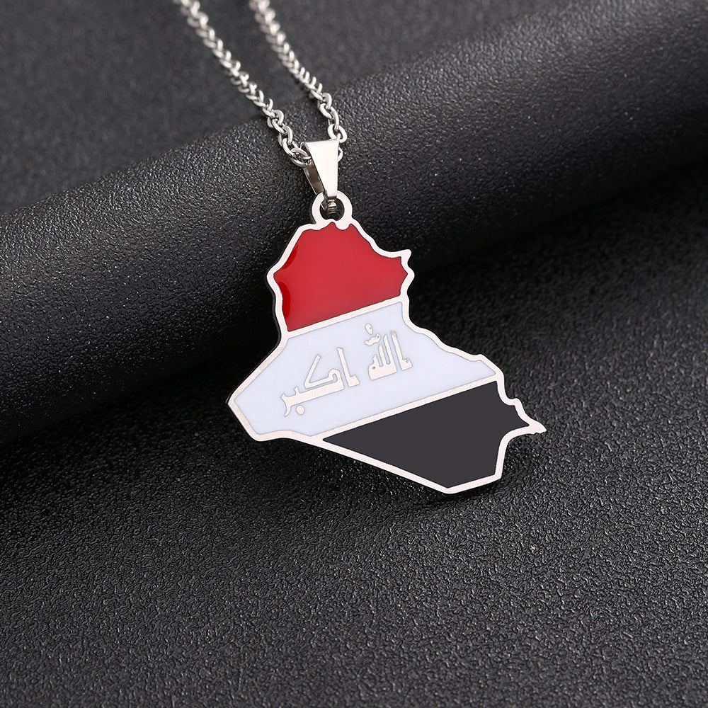 Collana con ciondolo geometrico di moda in acciaio inossidabile con charm in acciaio al titanio e finitura placcata, unisex