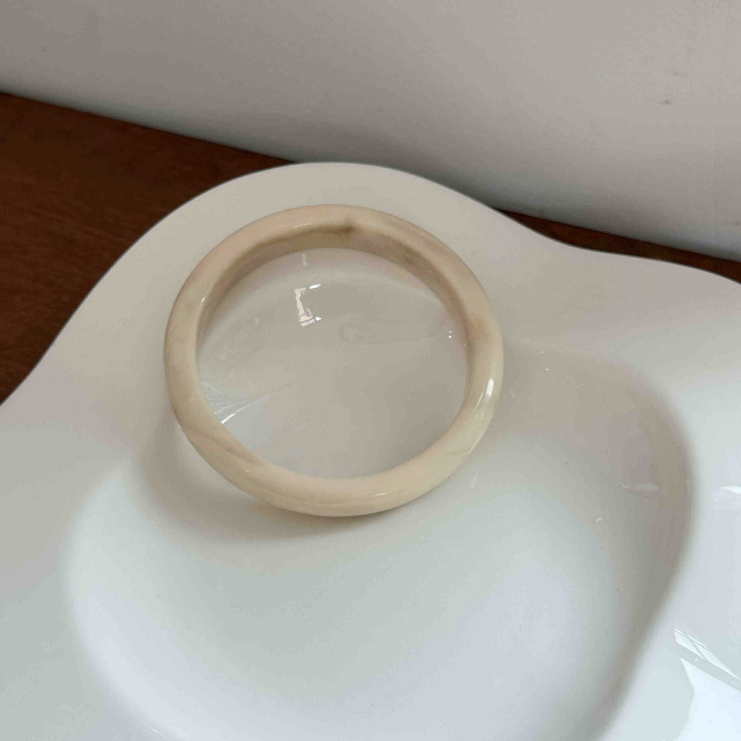 Vintage Polished Round Marble Texture Resin Bracelet Set