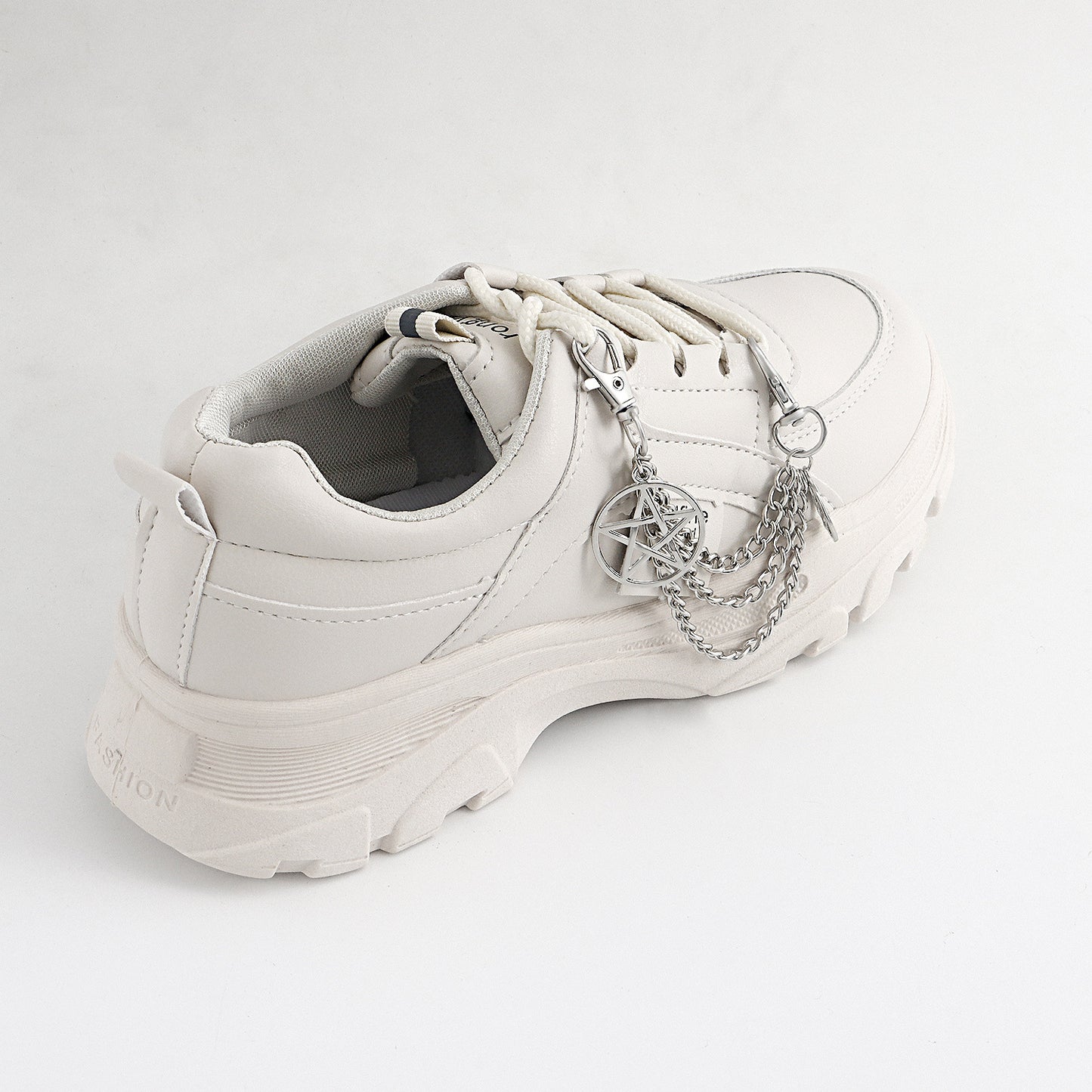 Geometric Star-Shaped Alloy Anklet Chain for Women with Metal Shoe Charm Accent