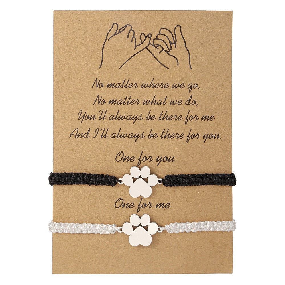 Geometric Stainless Steel Woven Friendship Bracelet Set for Unisex
