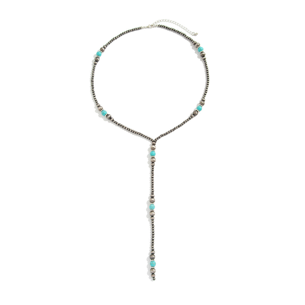 Collar largo étnico en forma de Y con cuentas y borlas de perlas simuladas para mujer Diseño geométrico Material CCB