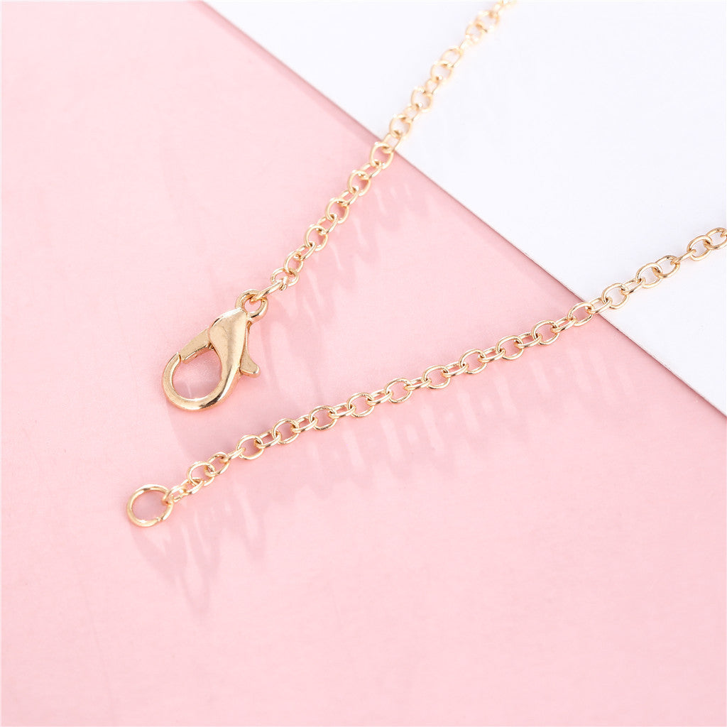 Collar colgante minimalista de unicornio para niñas, joyería de esmalte de aleación con forma de corazón, cadena O de longitud ajustable