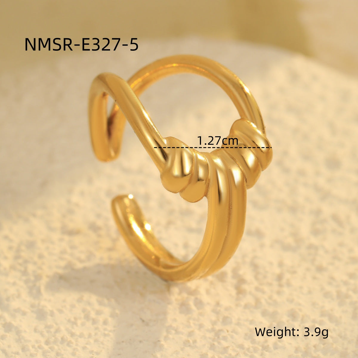Anello Minimalista Geometrico da Donna in Acciaio Inossidabile con Finitura Galvanica, Design a Fascia Aperta Regolabile