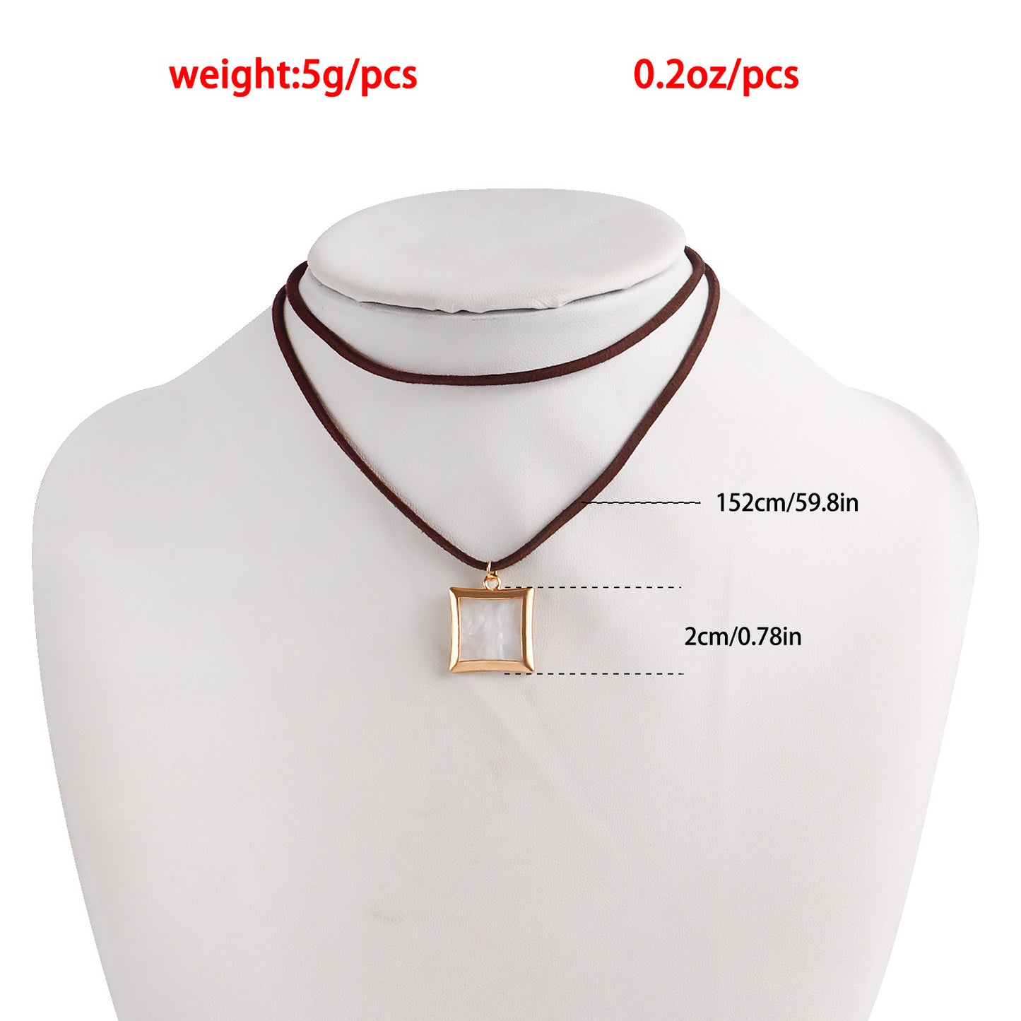 Minimalist Geometric Mother-of-Pearl Pendant Necklace for Women with Adjustable Velvet Choker and Gold-Plated Alloy Chain