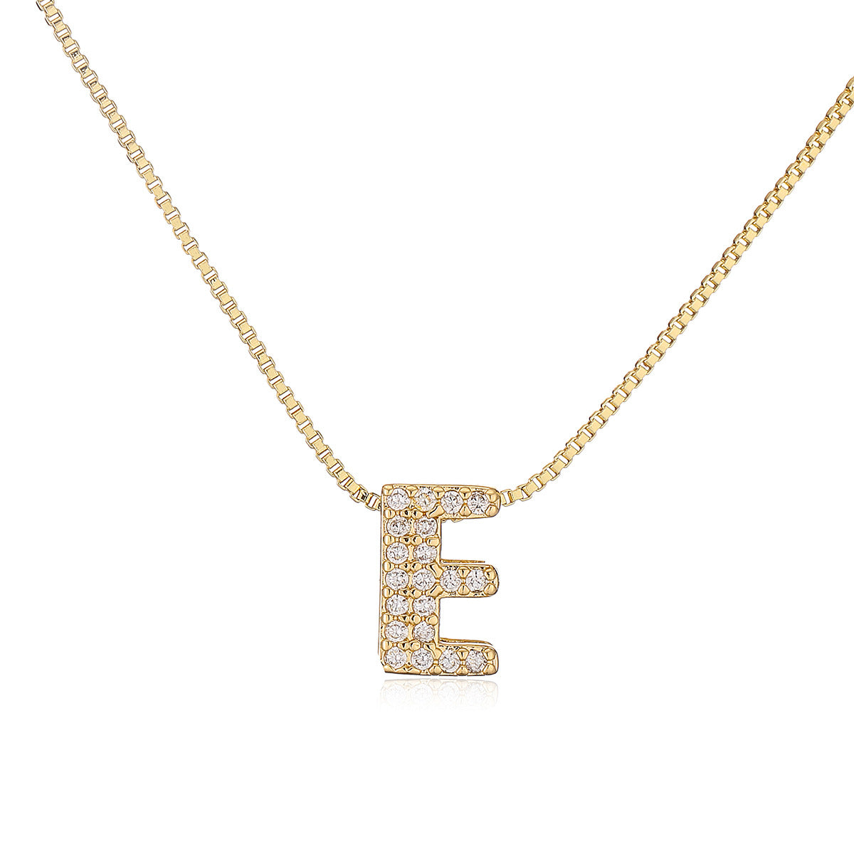 Collar con colgante de cobre minimalista con forma de letra para mujer con baño de oro de 18 quilates, delicada cadena para la clavícula
