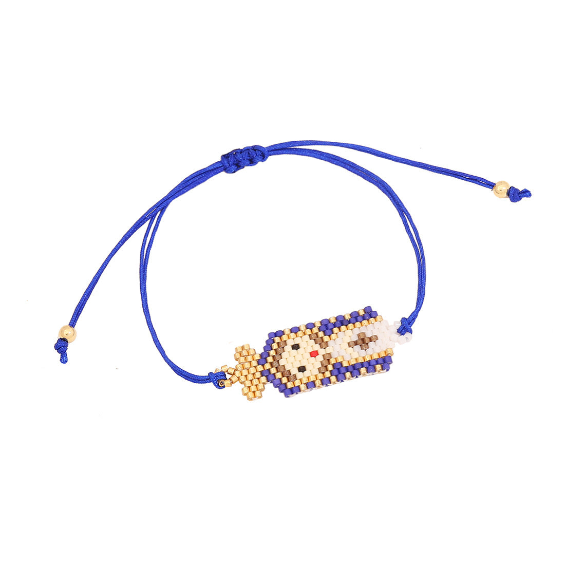 Bracciale in Vetro Intrecciato a Mano con Personaggio dei Cartoni Animati e Design della Vergine Maria per Donna