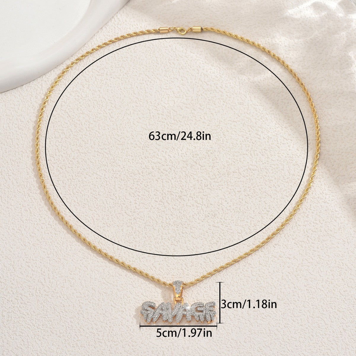 Minimalist Letter Shape Alloy Pendant Necklace with Rhinestone Inlay for Women