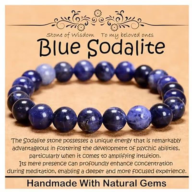 Minimalist Natural Stone Beaded Bracelet Unisex Geometric Round Handmade Jewelry Gift
