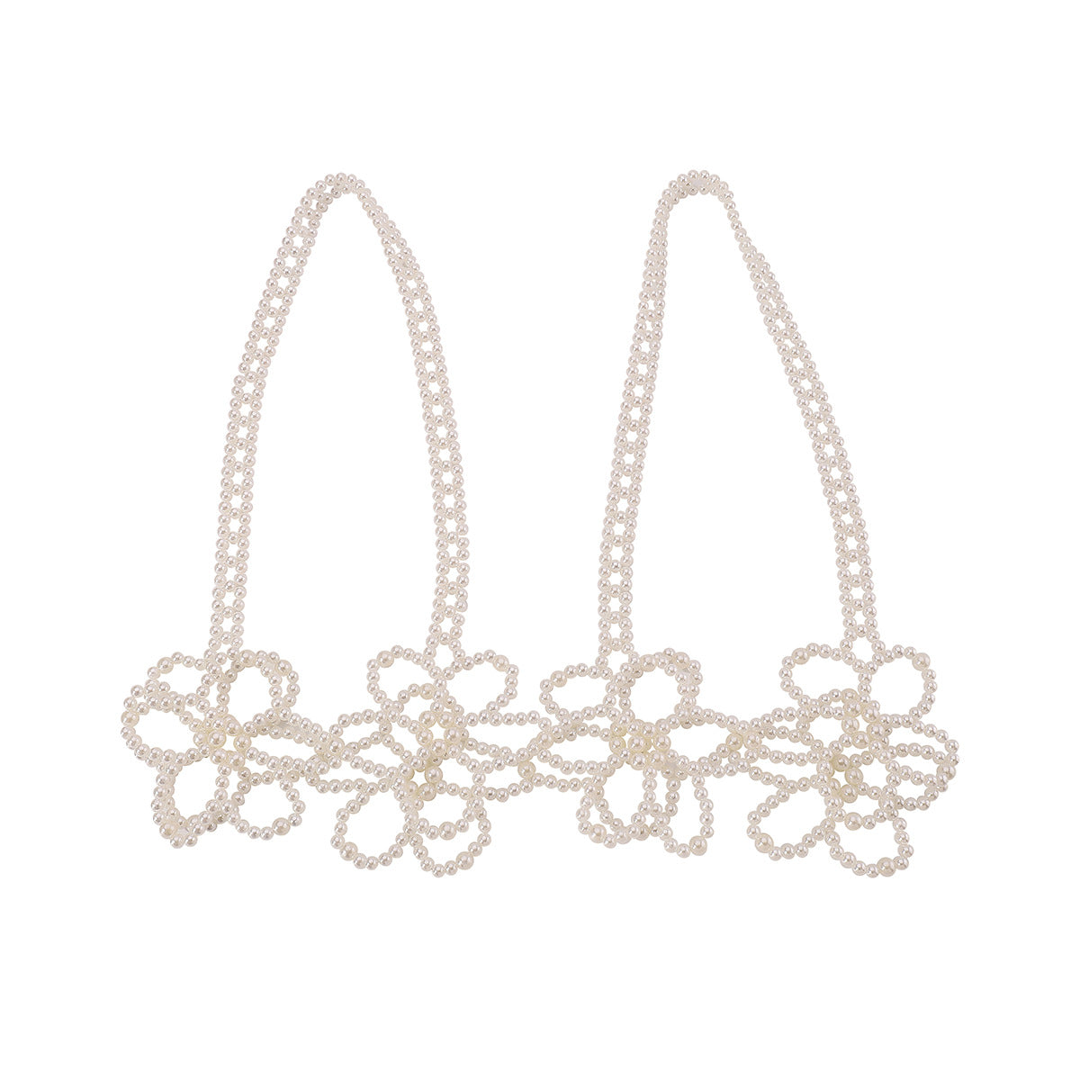 Fashion Geometric Pearl Body Chain for Women with Handmade Beaded Design and Delicate Pearl Accents