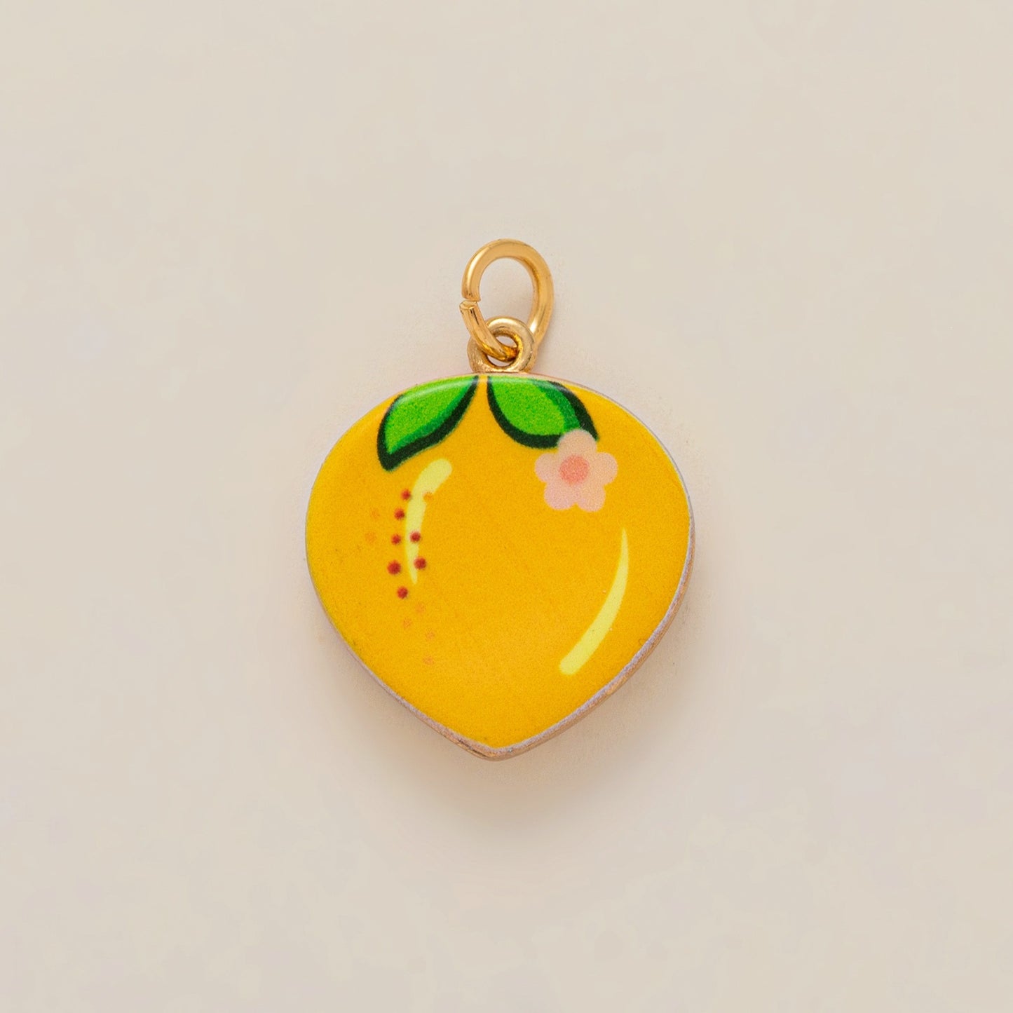Sweet 18K Gold Plated Brass Fruit Pattern DIY Charm Bar Pendant for Bag Keychain
